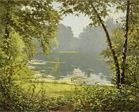 Henri Biva, Tranquility, oil on canvas, 61 x 74 cm, Signed and dedicated "a mes chers enfants Lison et Marcelle Maitre, Henri Biva"