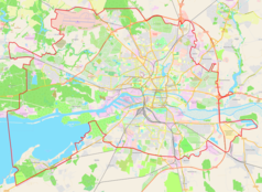 Mapa konturowa Królewca, blisko centrum na prawo znajduje się punkt z opisem „Knipawa”