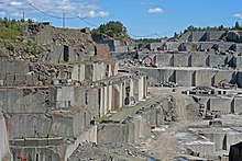 A larvikite quarry in Larvik, Norway, 2008 Larvikite quarry Larvik.jpg