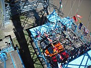 Looking down onto the gondola