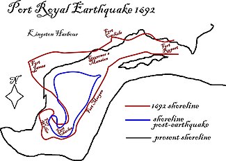 Shoreline changes in the Port Royal earthquake PortRoyalEarthquakeMap.jpg