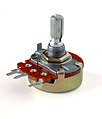 Ein durch Drehen einstellbarer Widerstand, das Potentiometer