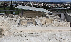 View of the Idalion Palace ruins and part of the town in the background