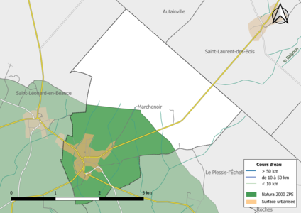 Carte de la zone Natura 2000 de type ZPS « la Petite Beauce ».