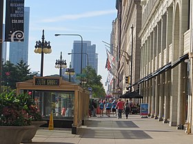 Sidewalk in Michigan Avenue, Chicago.