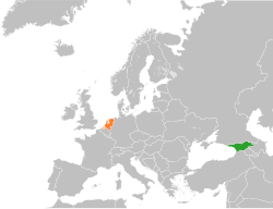 Map indicating locations of Georgia and Netherlands