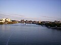 Goodwill Bridge and a CityCat on the Brisbane River in Brisbane, Queensland Australia