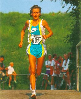 Tijdens het NK 15 km in Grootebroek, 1991