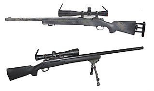 <span class="mw-page-title-main">Sniper rifle</span> Type of rifle used for long-range engagements against enemy personnel