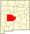 State map highlighting Socorro County