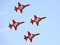 * Nomination Patrouille Suisse --Airwolf 11:27, 14 September 2011 (UTC) * Promotion The crop is maybe a bit tight above and below, but it is a good cloning job... Sorry, just kidding. For serious: Qi for me --Jebulon 23:30, 14 September 2011 (UTC)