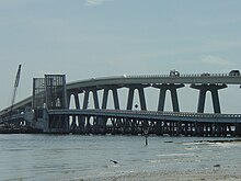 The old drawbridge next to the current Bridge A as seen prior to demolition Sanibel Bridge A.jpg