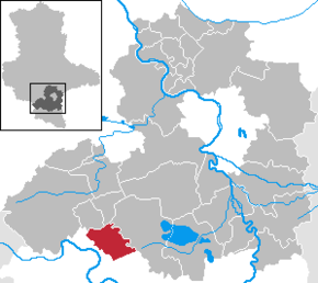 Poziția Steigra pe harta districtului Saalekreis