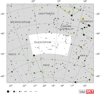 <span class="mw-page-title-main">Telescopium</span> Constellation in the southern celestial hemisphere