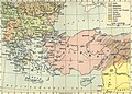 Map depicting the ethnic composition of Ottoman territories in 1911.