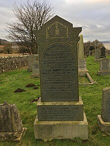 A tombstone in Balmerino cemetery for Thomas Barrie