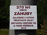 Záhuby - pamětní deska 370 let obce