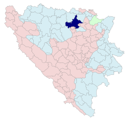 Kommunens läge i Bosnien och Hercegovina