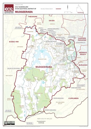 <span class="mw-page-title-main">Electoral district of Mudgeeraba</span> State electoral district of Queensland, Australia