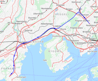 <span class="mw-page-title-main">Fornebu Line</span> Rail line in Fornebu, Bærum, Norway