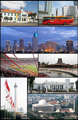 Een collage van Jakarta