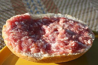 <span class="mw-page-title-main">Mett</span> Minced raw pork