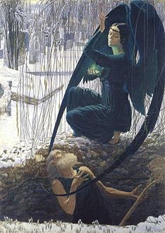 La morte del becchino (anni 1890) di Carlos Schwabe