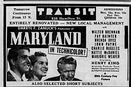 advertentie van de film Maryland uit 1940