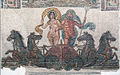 The triumph of Neptune and Venus in a quadriga drawn by hippocampi in a mosaic from Utica in Africa, Bardo National Museum