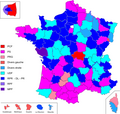 Party affiliation of the General Council Presidents of the various departments in the cantonal elections of 1998