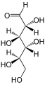 de: Struktur von D-Allose als Keilstrichformel; en: Structure of D-allose