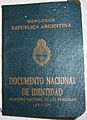 Previous green libreta version of the DNI, issued 1968–2009, until the new DNI cards began to be issued