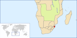 Location of the Nieuwe Republiek in Southern Africa (1884–1888)