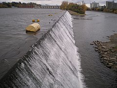 The spillway for the Rivière des Prairies dam, in the north end of Montreal.