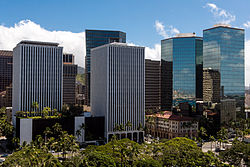 A view of downtown Honolulu from atop Aloha Tower