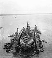 USS ABSD-2 at Manus, Admiralty Islands with USS Iowa (BB-61) in 1945