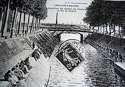 La jonction du canal à la Saône