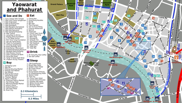 Map of Bangkok/Yaowarat and Phahurat