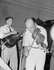 A Cajun fiddler in Crowley, Louisiana, 1938