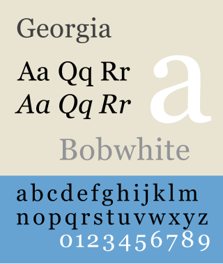 <span class="mw-page-title-main">Georgia (typeface)</span> 1996 typeface by Matthew Carter