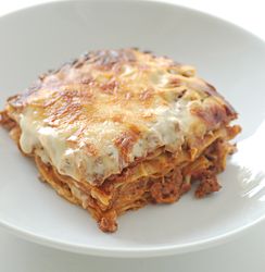 Gebakte lasagne.