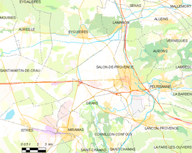 Mapa obce Salon-de-Provence