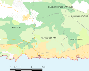 Poziția localității Sausset-les-Pins