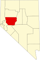 Map of Nevada highlighting Churchill County