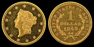 <span class="mw-page-title-main">Gold dollar</span> U.S. one-dollar coin (1849–1889)