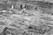 Opgraving merovingisch grafveld Vrijthof, 1970
