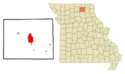 Location within Adair County and Missouri