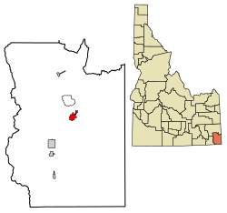 Location of Montpelier in Bear Lake County, Idaho.