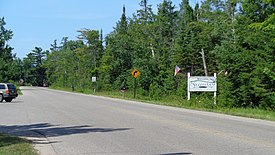 Community of Brimley along W. 6 Mile Road