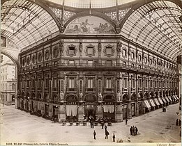 Galleria Vittorio Emanuele II from inside the arcade, c. 1880